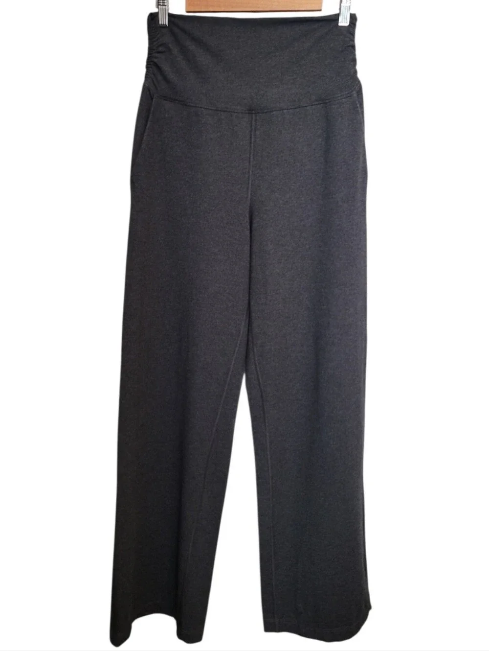 Lululemon Take It Easy Wide Leg Pants in Heathered Black